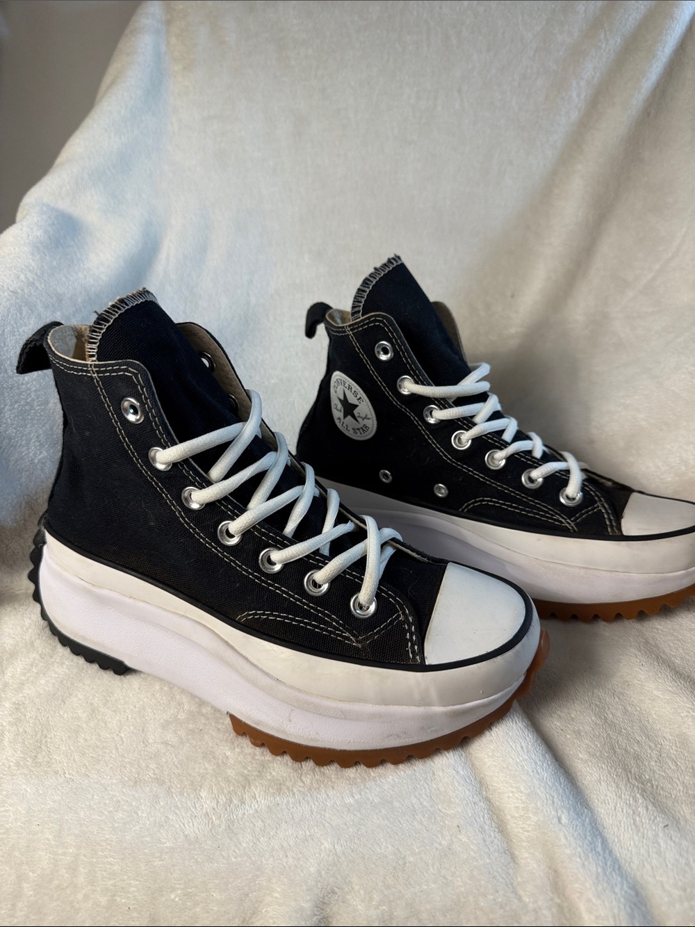 Converse Black & White Platform High Top Sneakers